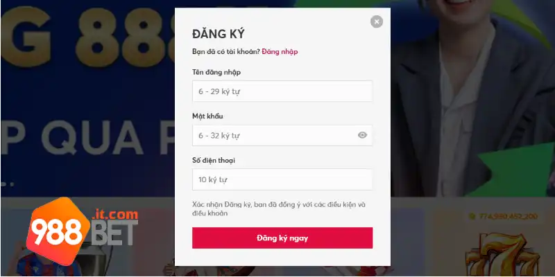 Đăng Ký 988Bet – Hướng Dẫn Chi Tiết Và Nhanh Chóng 2 Các thông tin quan trọng cần cung cấp khi đăng ký